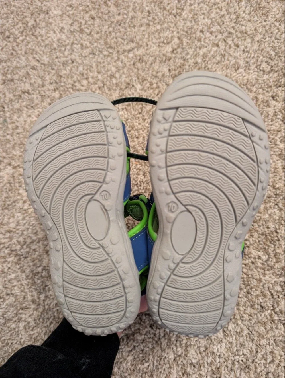 Tommy Bahama NWT Kids Blue and Lime Green Sport Sandals Sz 10 Toddler Outdoor